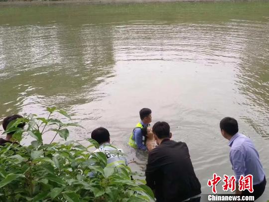 巡逻途中听到呼救民警跳入河中救起落水女子（图）